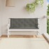 Cojines banco jardín 2 uds tela gris oscuro melange 150x50x7