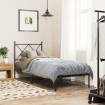 Estructura cama sin colchón con cabecero metal negro 80x200 cm