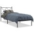 Estructura cama sin colchón con cabecero metal negro 80x200