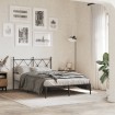 Estructura cama sin colchón con cabecero metal negro 120x200 cm
