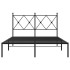 Estructura cama sin colchón con cabecero metal negro 120x200