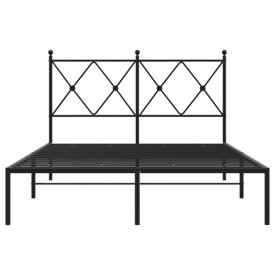 Estructura cama sin colchón con cabecero metal negro 120x200