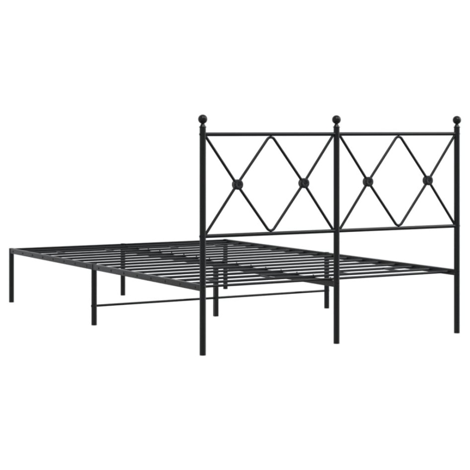 Estructura cama sin colchón con cabecero metal negro 120x200