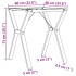 Patas de mesa de comedor estructura Y acero 60x60x73