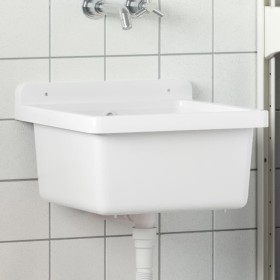 Fregadero lavabo de pared resina blanco 40x40x24