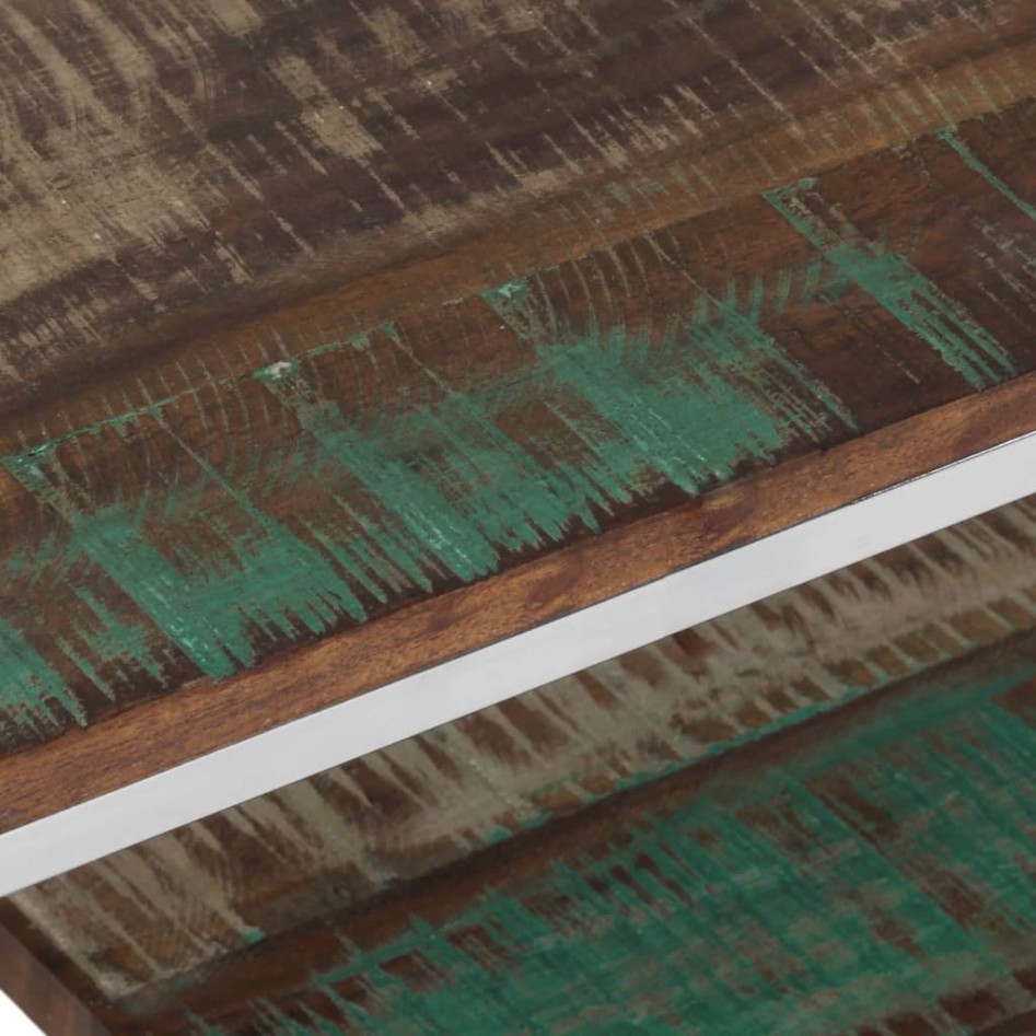 Mesa de centro acero inoxidable y madera reciclada