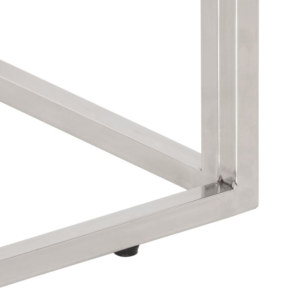 Mesa consola acero inoxidable madera maciza traviesa