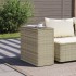 Mesa auxiliar jardín tapa vidrio ratán gris claro 58x27,5x55
