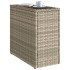 Mesa auxiliar jardín tapa vidrio ratán gris claro 58x27,5x55