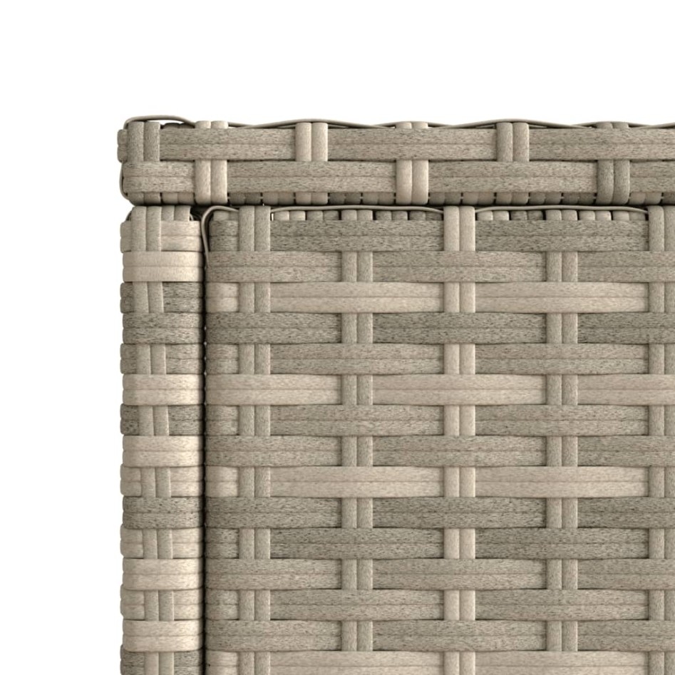 Mesa auxiliar jardín tapa vidrio ratán gris claro 58x27,5x55