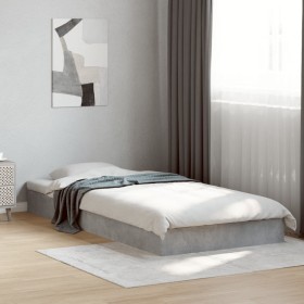Estructura de cama madera de ingeniería gris hormigón