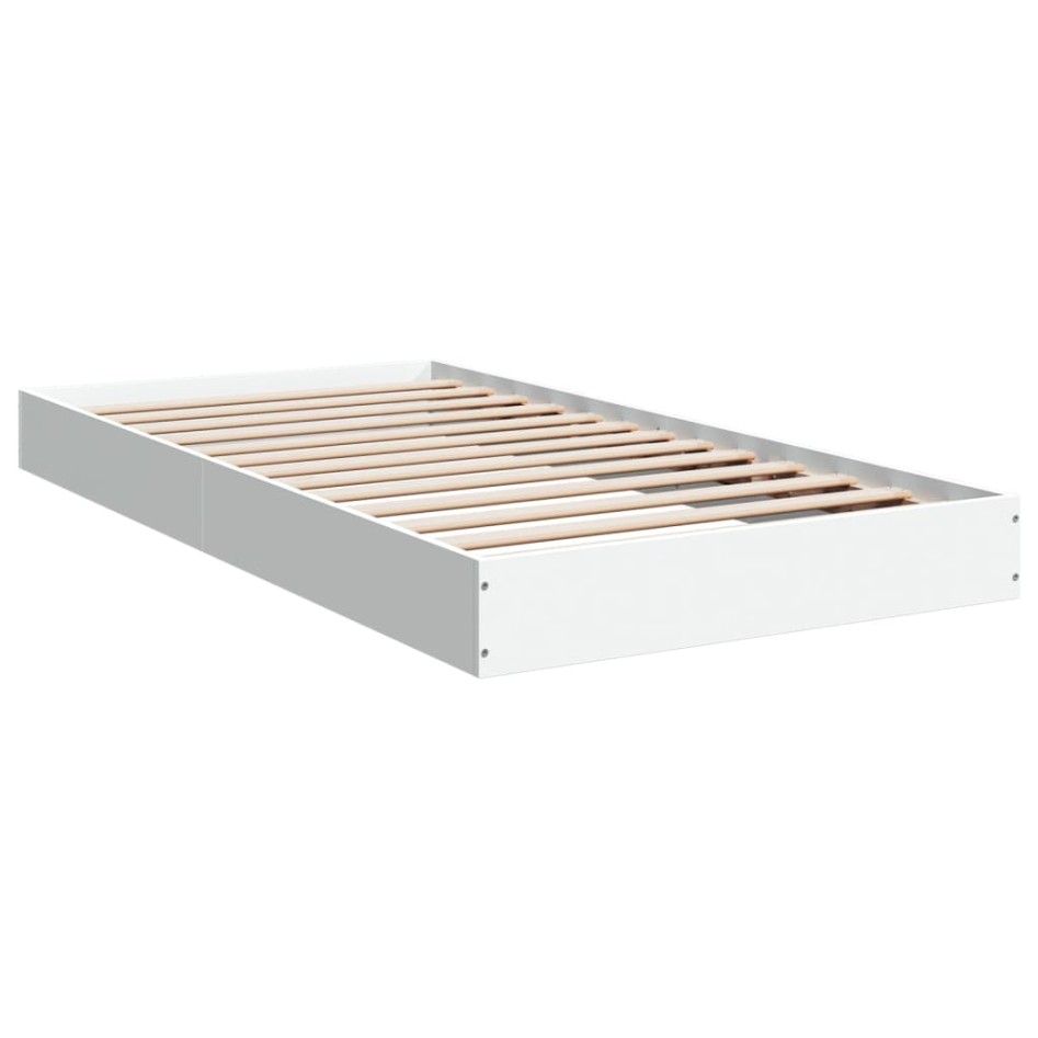 Estructura de cama madera de ingeniería blanca 90x190