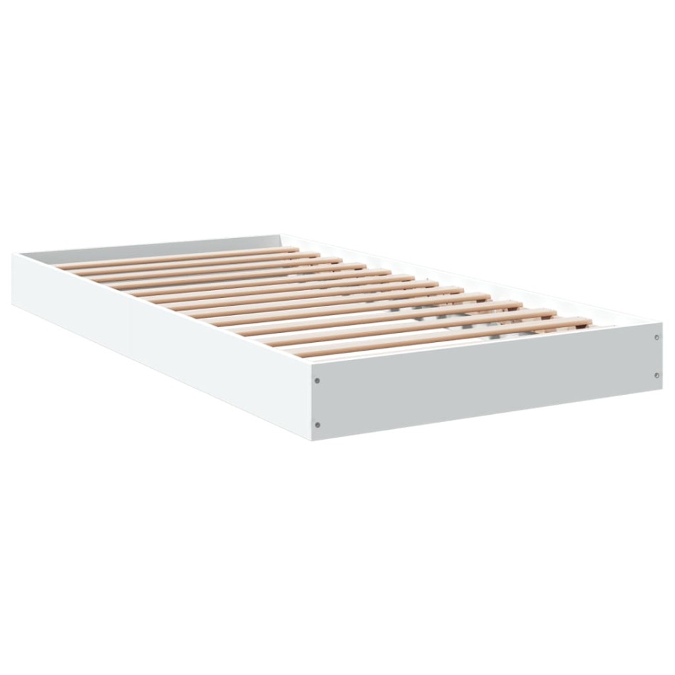 Estructura de cama madera de ingeniería blanca 90x190