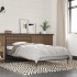Estructura cama madera ingeniería metal gris Sonoma 100x200