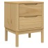 Mesita de noche FLORO madera de pino marrón cera 45x39x57