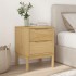 Mesita de noche FLORO madera de pino marrón cera 45x39x57