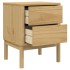 Mesita de noche FLORO madera de pino marrón cera 45x39x57