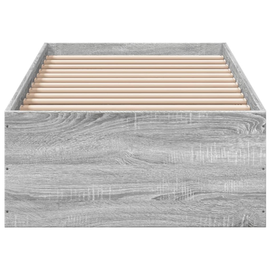 Estructura de cama madera de ingeniería gris Sonoma 90x190