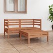 Juego muebles de jardín 3 pzas madera maciza pino marrón miel