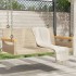 Banco columpio de ratán sintético beige 109x62x40