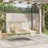 Banco columpio de ratán sintético beige 109x62x40