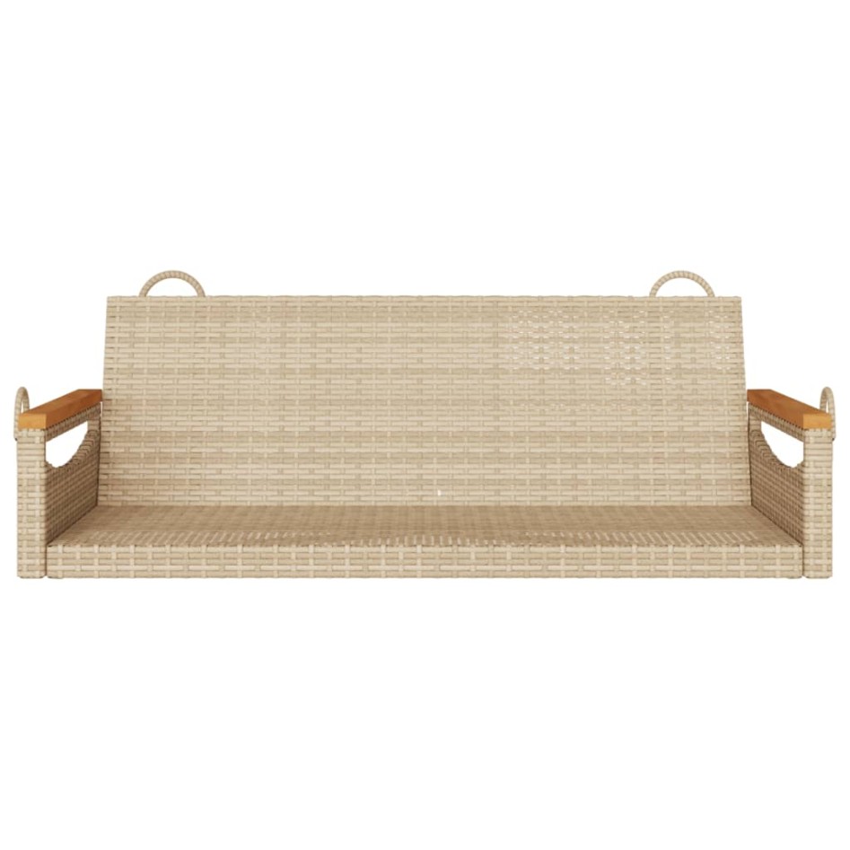 Banco columpio de ratán sintético beige 109x62x40