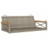 Banco columpio de ratán sintético gris 109x62x40