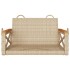 Banco columpio de ratán sintético beige 63x62x40