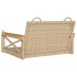 Banco columpio de ratán sintético beige 63x62x40