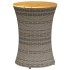 Mesa de jardín en forma de tambor ratán sintético y madera