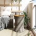 Mesa de jardín en forma de tambor ratán sintético y madera