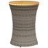 Mesa de jardín en forma de tambor ratán sintético y madera