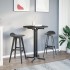 Mesa alta de comedor madera ingeniería y acero negro Ø80x110