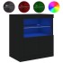 Aparador con luces LED negro 60,5x37x67