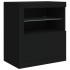 Aparador con luces LED negro 60,5x37x67