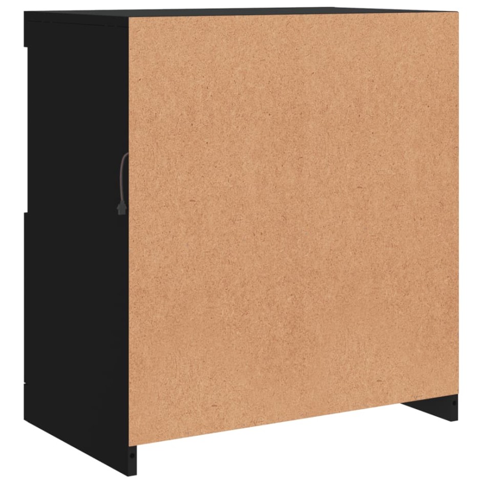 Aparador con luces LED negro 60,5x37x67