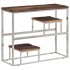 Mesa consola acero inoxidable madera maciza traviesa