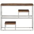 Mesa consola acero inoxidable madera maciza traviesa
