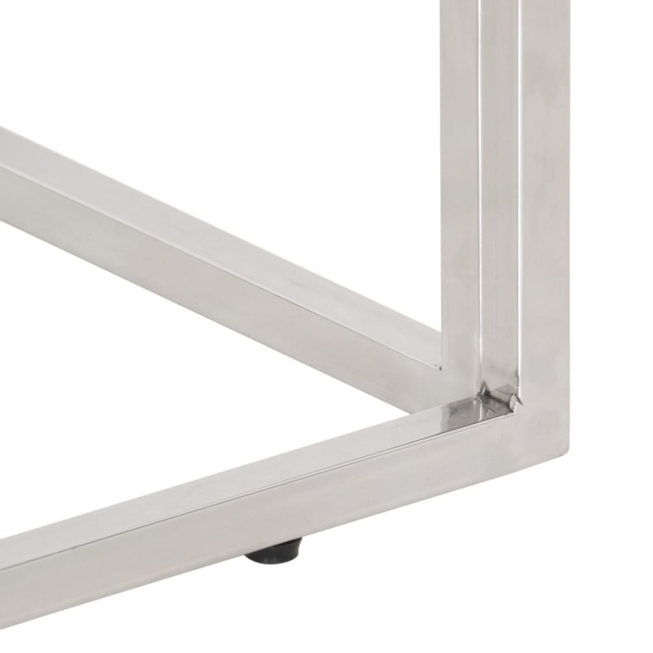 Mesa consola acero inoxidable madera maciza traviesa