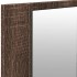 Armario de baño con espejo y luz LED marrón roble 100x12x45
