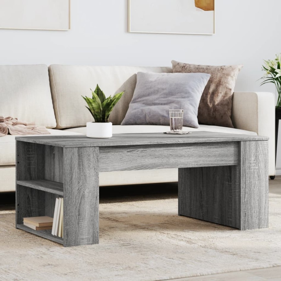 Mesa de centro madera de ingeniería gris Sonoma 102x55x42