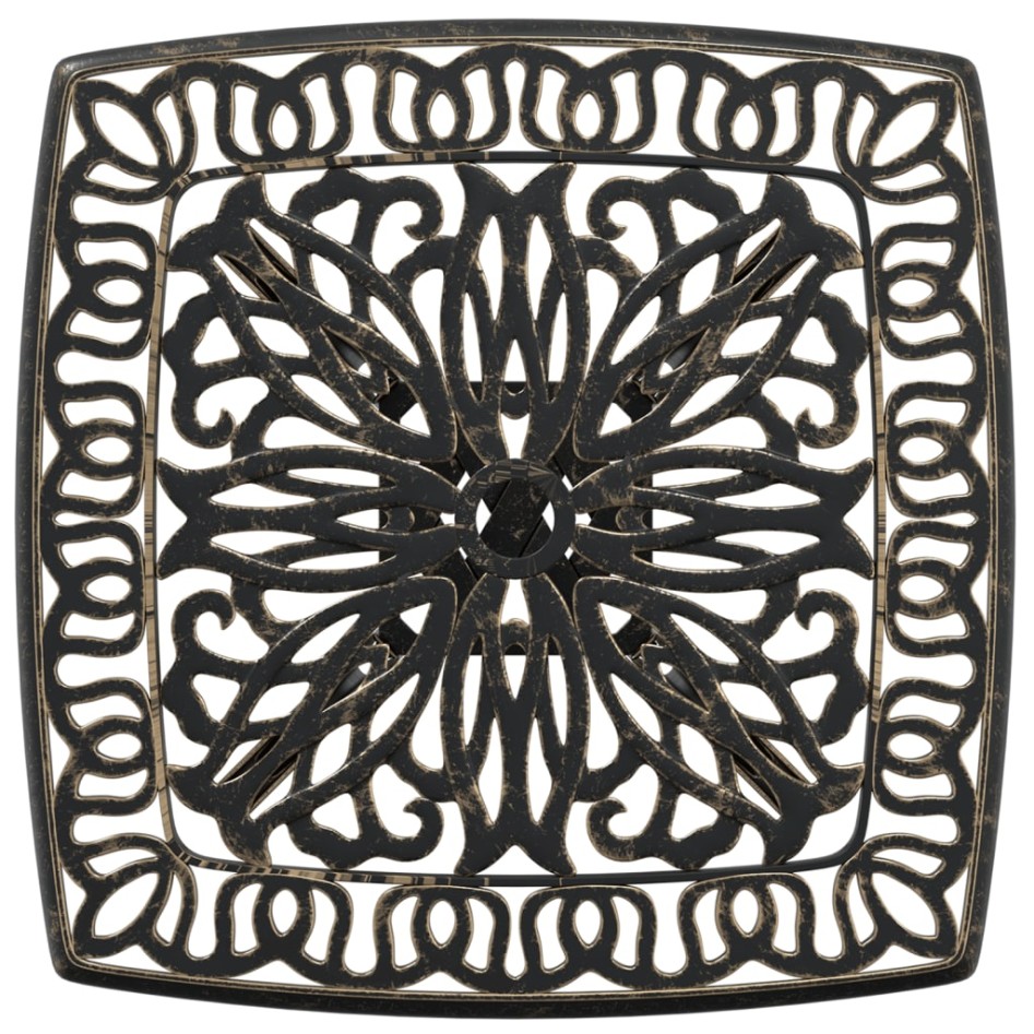 Mesa de jardín aluminio fundido bronce 53x53x53