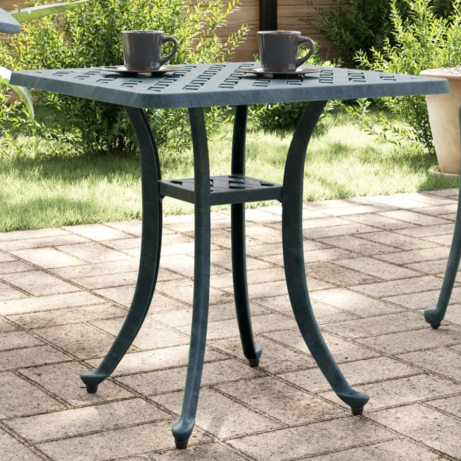 Mesa de jardín aluminio fundido verde 53x53x53