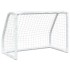 Porterías fútbol niños y balón 2 uds metal blanco 64x35x48