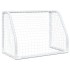 Porterías fútbol niños y balón 2 uds metal blanco 64x35x48