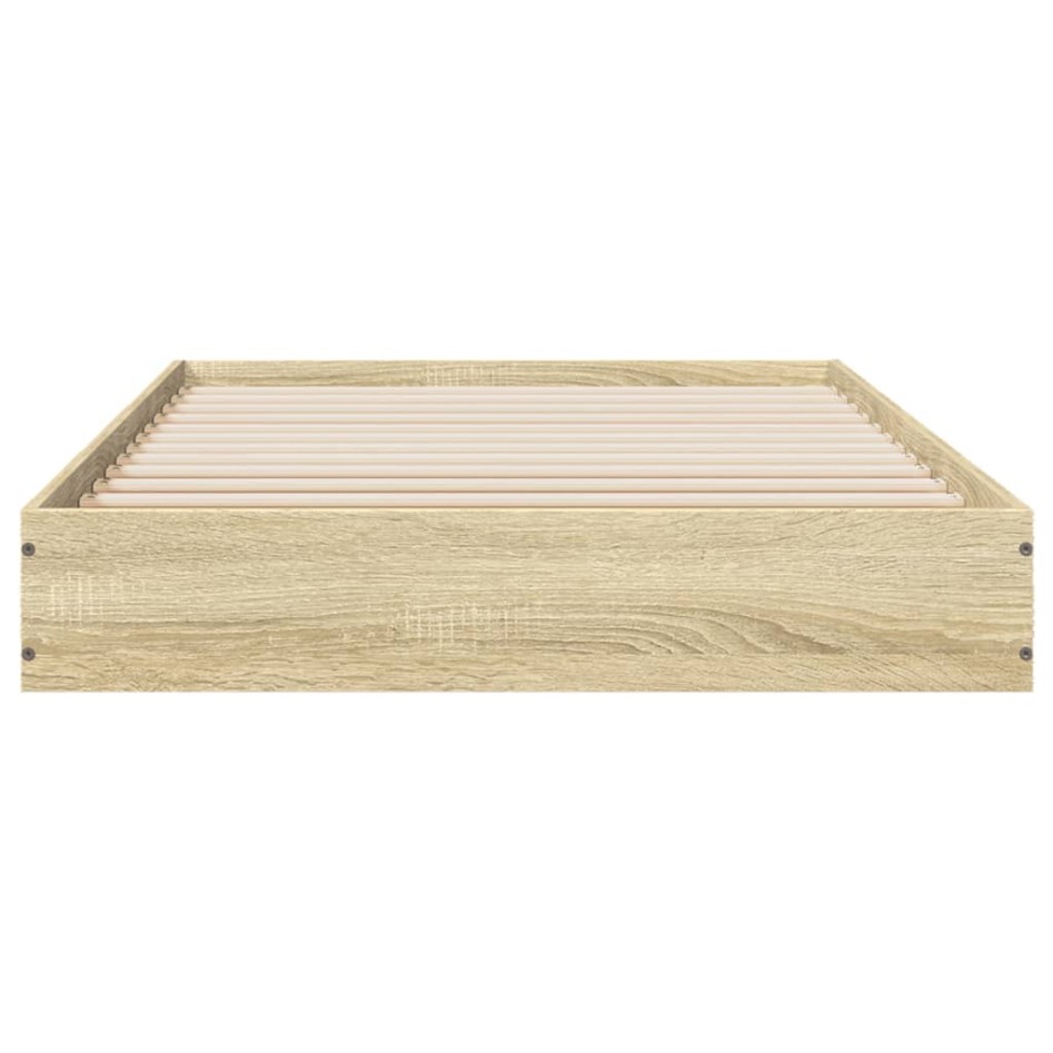Estructura de cama sin colchón madera roble Sonoma 75x190
