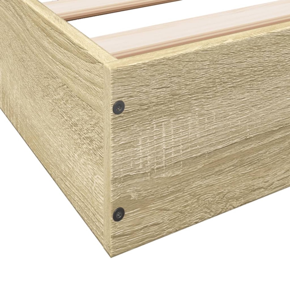 Estructura de cama sin colchón madera roble Sonoma 75x190