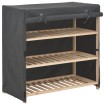 Mueble zapatero con funda de tela gris 79x40x80 cm