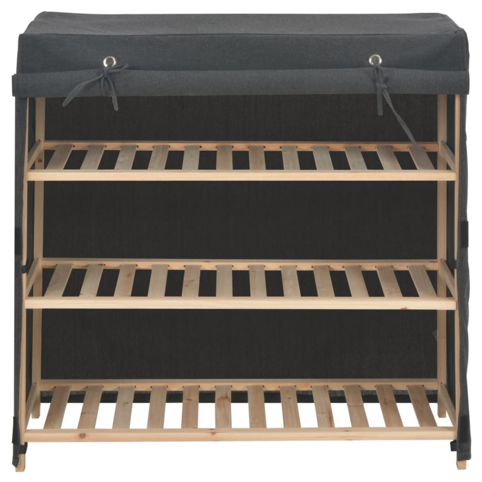 Mueble zapatero con funda de tela gris 79x40x80