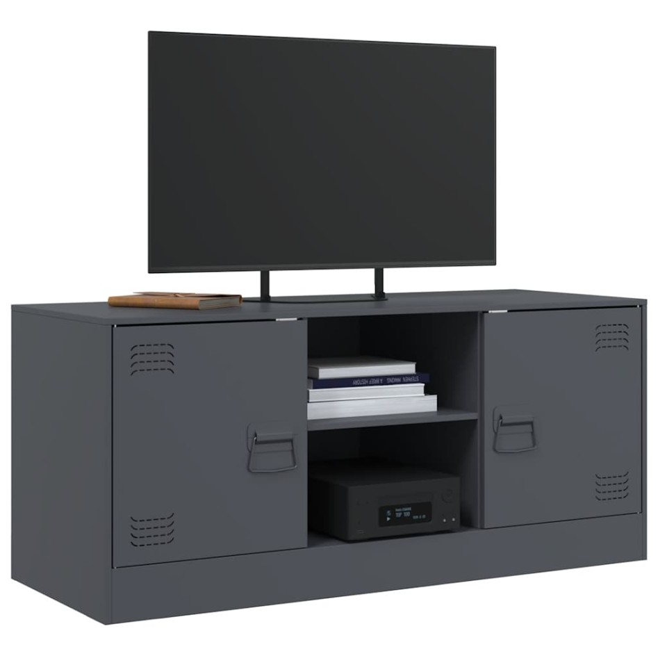 Mueble para TV de acero gris antracita 99x39x44